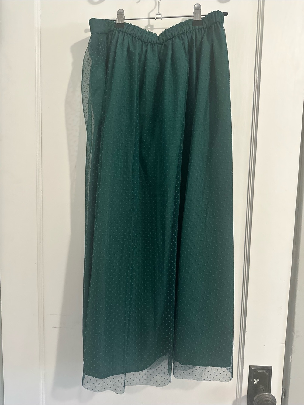 J. Crew Dark Green Tulle Polka Dot Midi Skirt - Picture 2 of 5